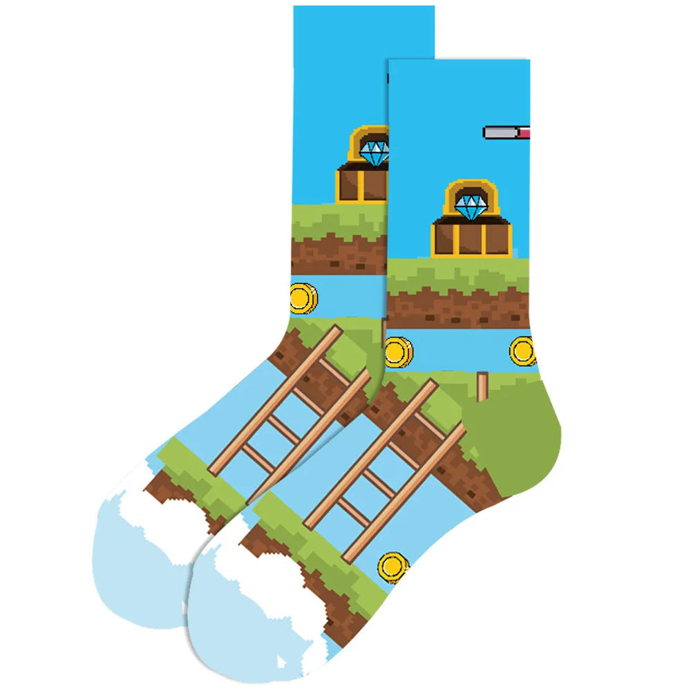 Men's Socks Santa Claus Moose Men's Mid-tube Socks Tide Cotton Socks - Bellarte Enchanté Men's Socks Santa Claus Moose Men's Mid-tube Socks Tide Cotton Socks